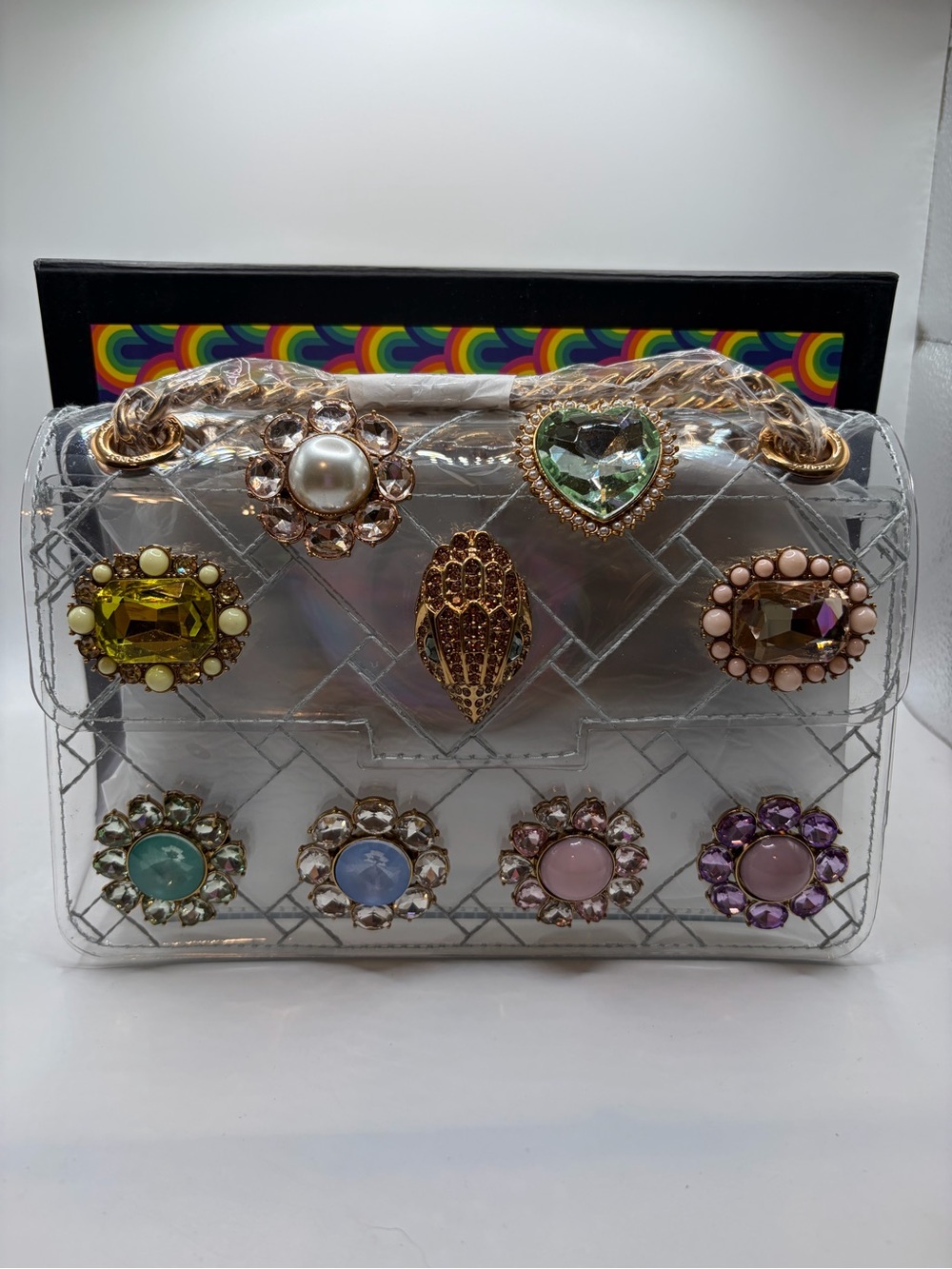 Kurt Geiger Vinyl Mini Kensington wit Gems